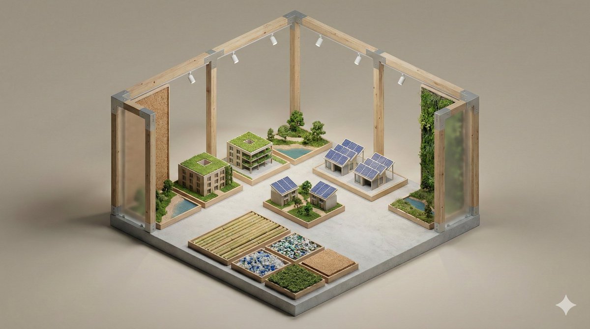 Clean, minimal 3D isometric diorama of a , featuring arranged AI photo prompt example