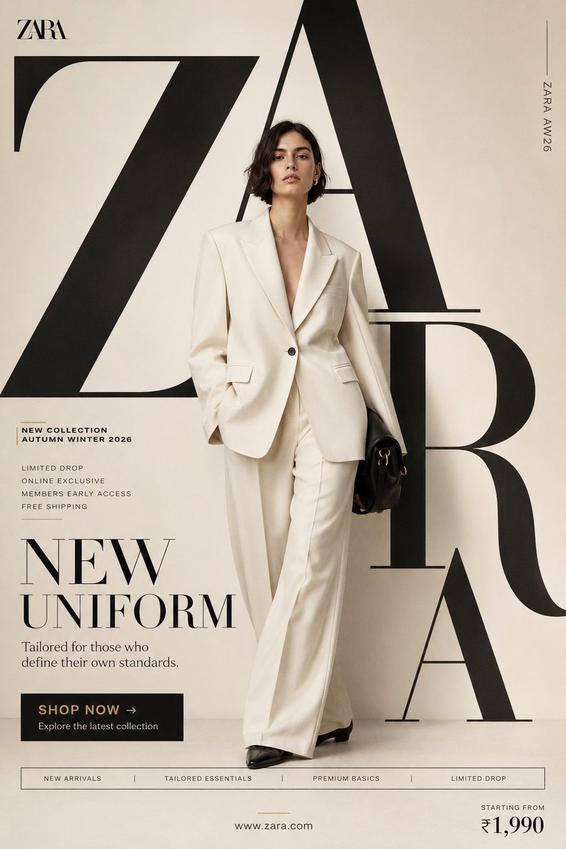 NEW Uniform Format Ultra-Premium Fashion SMM Promotional Poster — AI photo prompt example