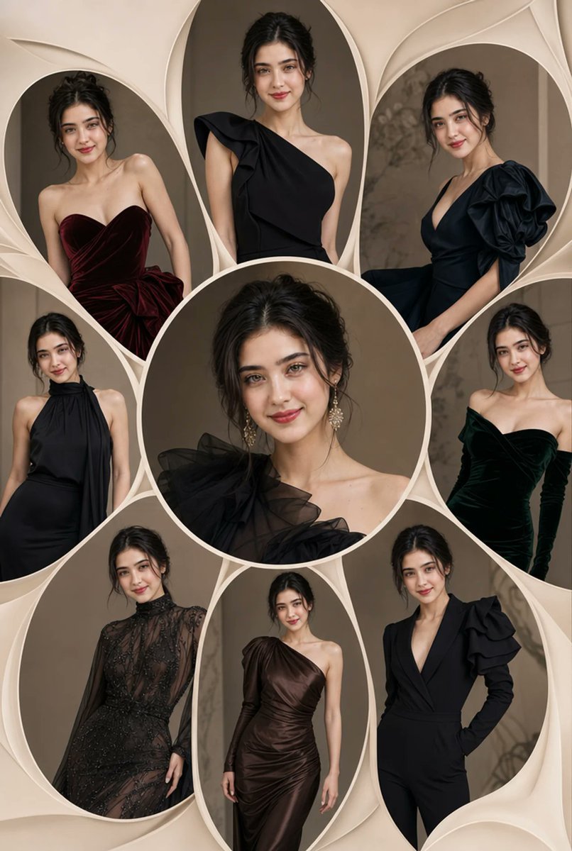Ultra-photorealistic IMAX-quality luxury fashion editorial collage portrait, square 1:1 composition, structured as an el AI photo prompt example