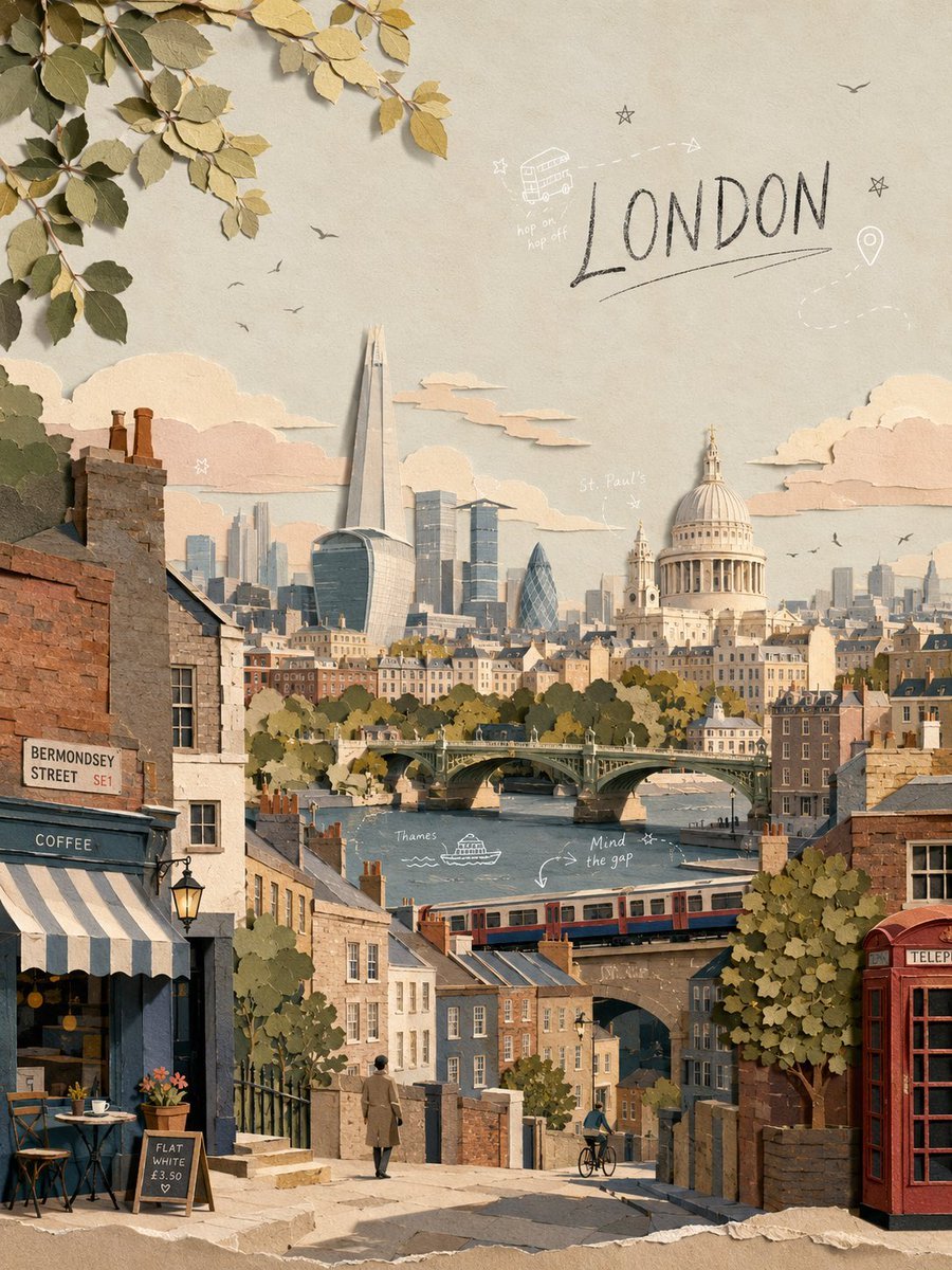 Create a premium commercial-quality vertical 3:4 layered paper-cut collage illustration of [Country], [City], celebratin AI photo prompt example