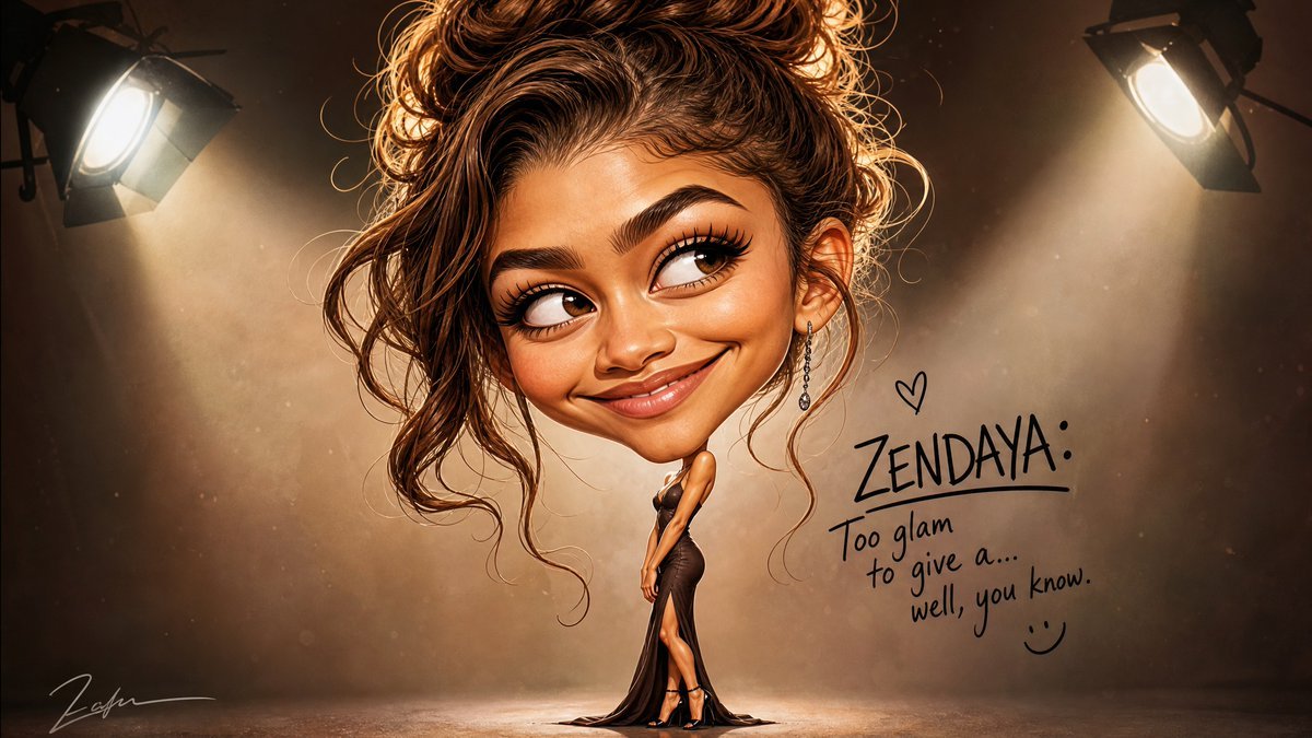 Hilarious stylized digital caricature of , featuring an oversized — AI photo prompt example