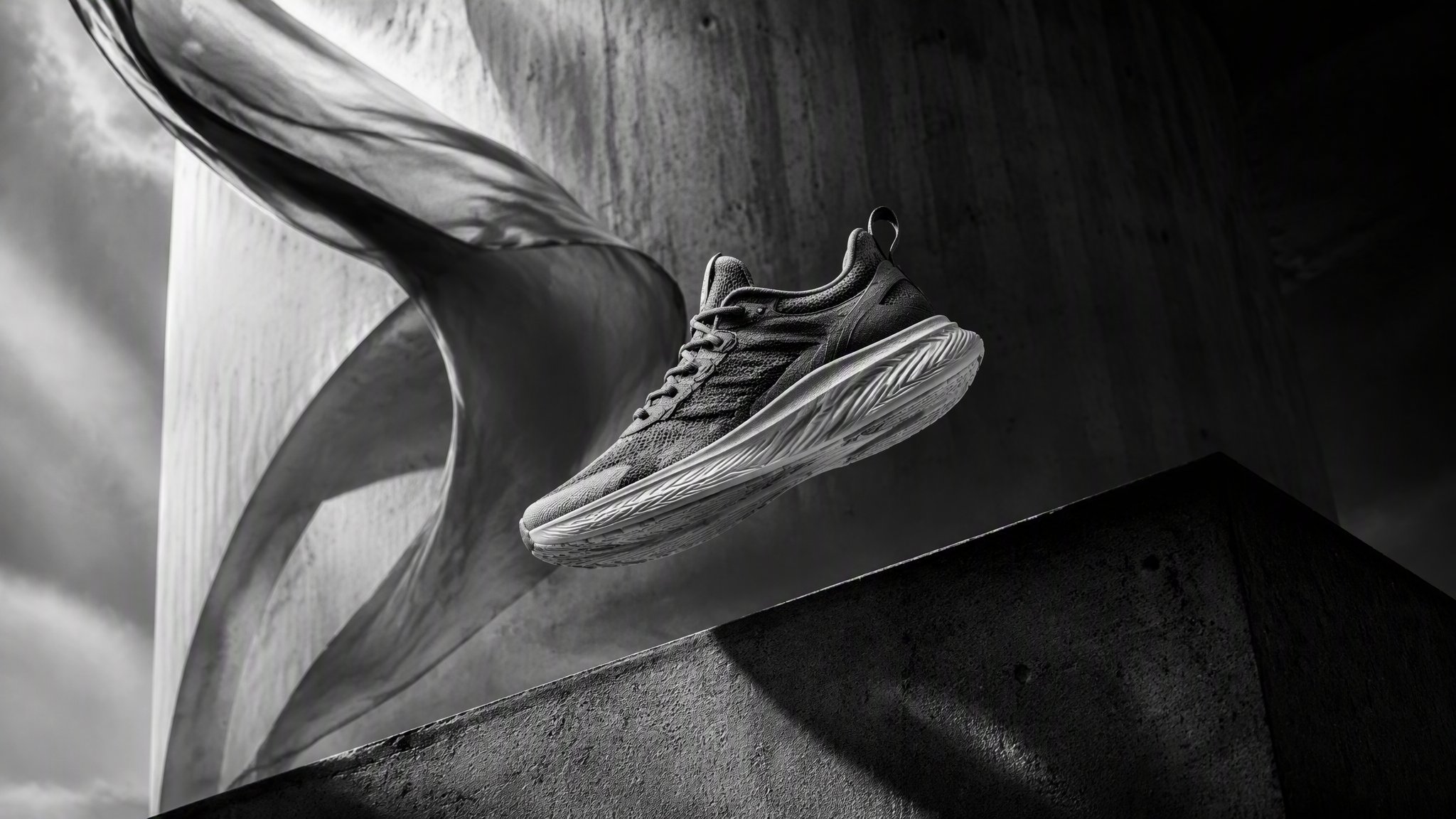 16:9 black-and-white cinematic commercial photograph, premium — AI photo prompt example