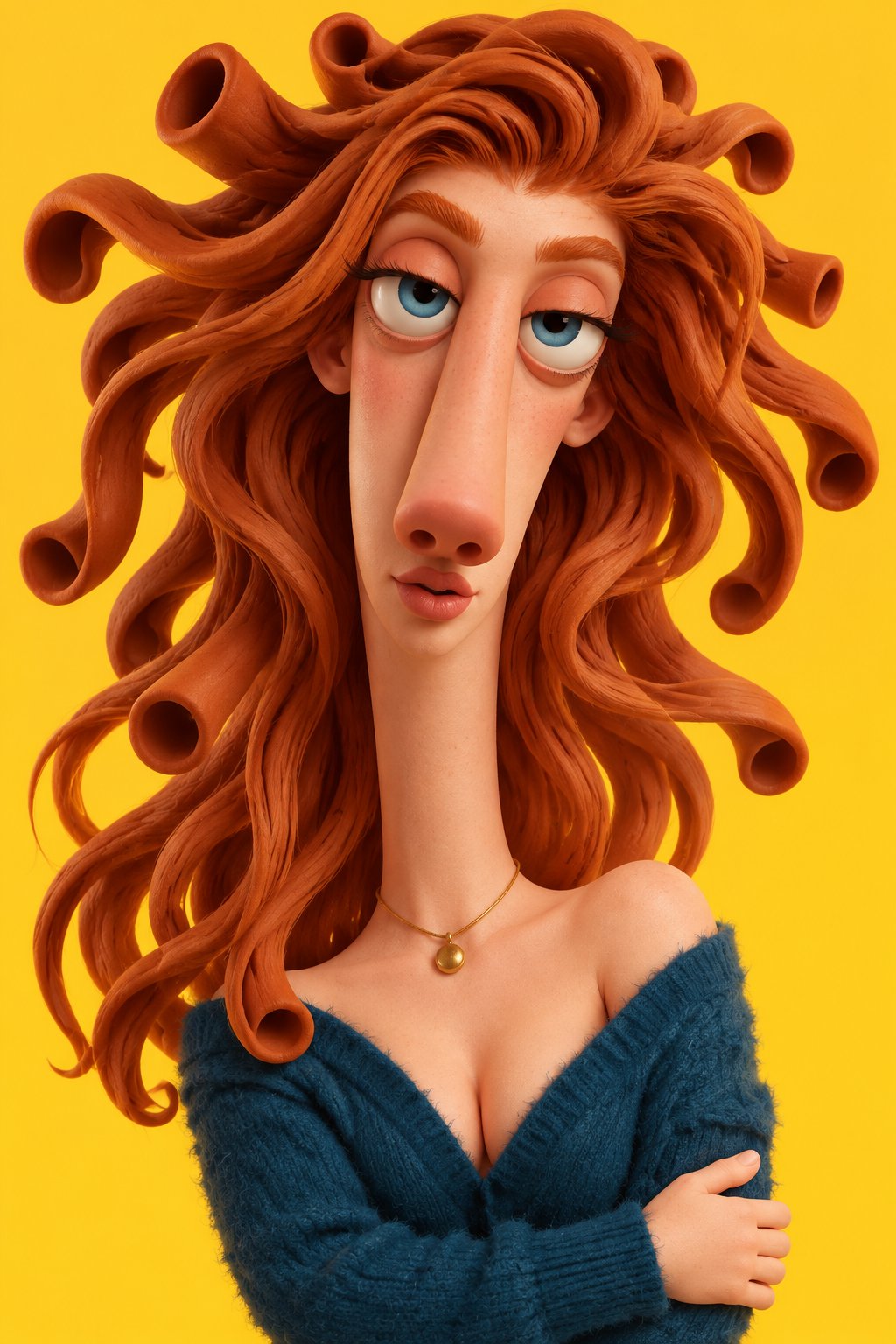 Create a high-end 3D cartoon caricature based on the uploaded photo. Keep the person recognizable. Exaggerate the AI photo prompt example