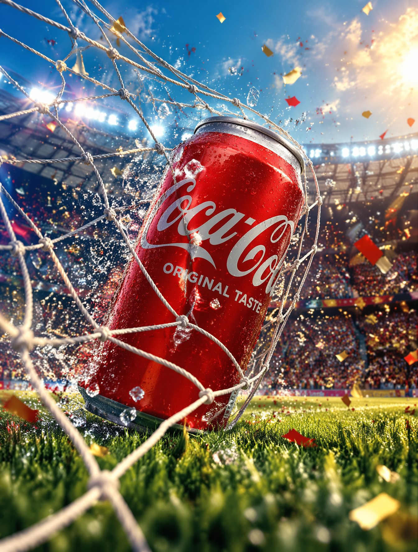 Ultra-premium Coca-Cola commercial advertising poster, official — AI photo prompt example