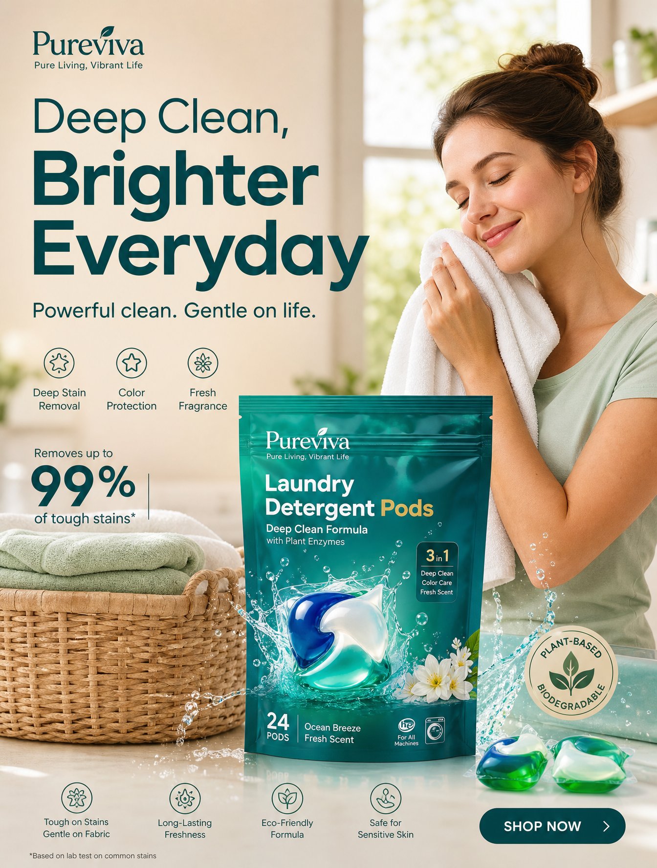 Premium daily necessities social media marketing poster, commercial AI photo prompt example